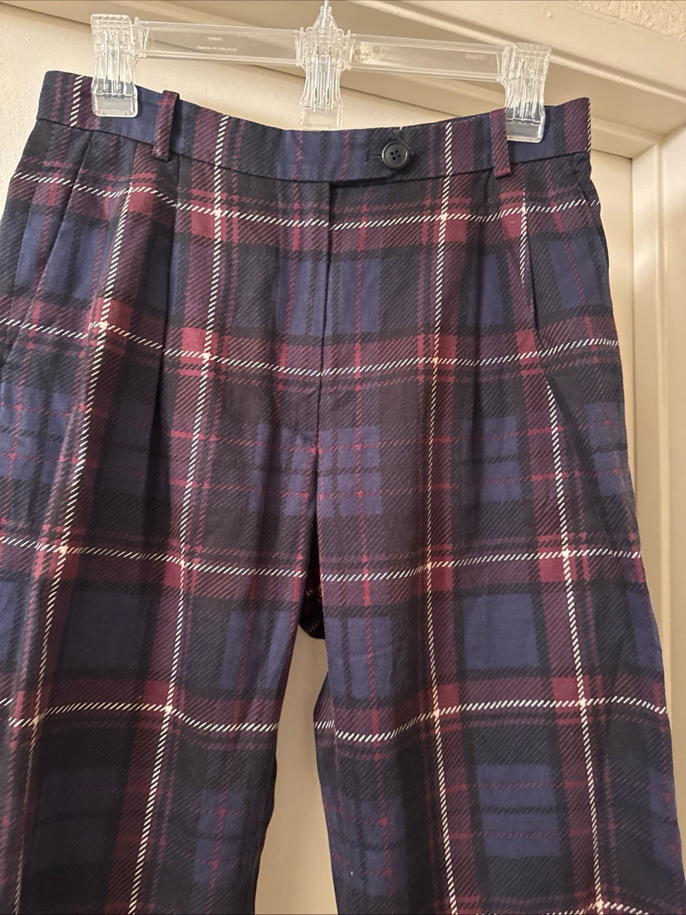 dries van noten women plaid cropped pants sz 36 usa m - Picture 3 of 5